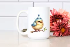 Cute Baby Bird with Party Hat PNG Product Image 2