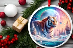 Round Christmas Ornament Sublimation|Clipart Product Image 2