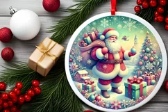 Round Christmas Ornament Sublimation|Clipart Product Image 1