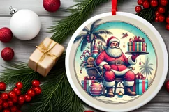 Round Christmas Ornament Sublimation|Clipart Product Image 1