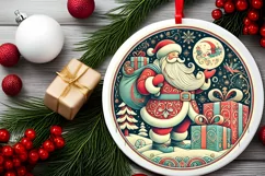 Round Christmas Ornament Sublimation|Clipart Product Image 1