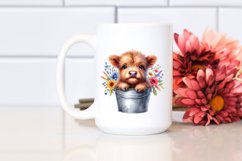 Highland Cow with Flowers, Transparent PNG Product Image 2