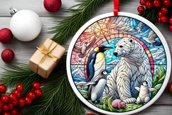 Round Christmas Ornament Sublimation|Clipart Product Image 2