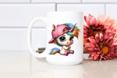 Cute Baby Unicorn Posing Clipart Product Image 2