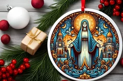 Round Christmas Ornament Sublimation|Clipart Product Image 2