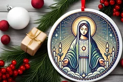 Round Christmas Ornament Sublimation|Clipart Product Image 1