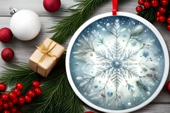 Round Christmas Ornament Sublimation|Clipart Product Image 2