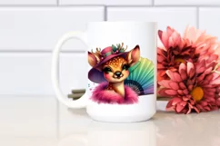 Funny Cute Deer Watercolor Summer Sticker Clipart Product Image 2