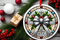 Round Christmas Ornament Sublimation|Clipart Product Image 1