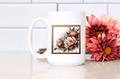 Wooden Frame with Stained Peonies | Sublimation | Clipart Product Image 2