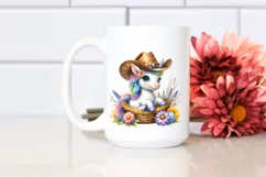 Cute Baby Unicorn with Cowboy Hat | Clipart Product Image 2