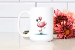 Funny Flamingo Watercolor Clipart Product Image 2