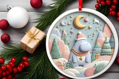 Round Christmas Ornament Sublimation|Clipart Product Image 2