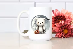 Cute Baby Polar Bear on Moon, Transparent PNG Product Image 2