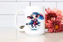 Cute Baby Cow Jumping PNG Product Image 2