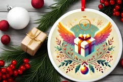 Round Christmas Ornament Sublimation|Clipart Product Image 1