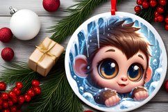 Round Christmas Ornament Sublimation|Clipart Product Image 2