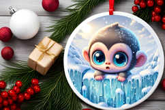 Round Christmass Ornament PNG Product Image 2