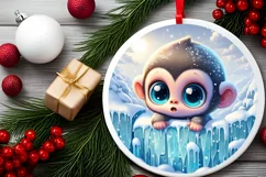 Round Christmas Ornament Sublimation|Clipart Product Image 2
