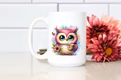 Funny Cute Owl Holding Pizza Slice Clipart Product Image 503