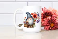 Detailed Watercolor Gnome with Poppy | Clipart Product Image 2