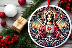 Round Christmas Ornament Sublimation|Clipart Product Image 1