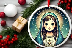 Round Christmas Ornament Sublimation|Clipart Product Image 1