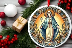 Round Christmas Ornament Sublimation|Clipart Product Image 1