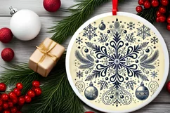 Round Christmas Ornament Sublimation|Clipart Product Image 1