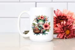 Cute Baby Frog Hibiscus Bouquet Clipart Product Image 2