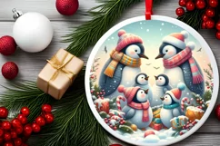 Round Christmas Ornament Sublimation|Clipart Product Image 2