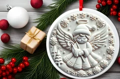 Round Christmas Ornament Sublimation|Clipart Product Image 2