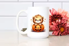 Halloween Lion with Pumpkin PNG Product Image 2