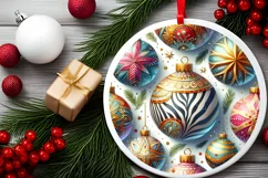 Round Christmas Ornament Sublimation|Clipart Product Image 2