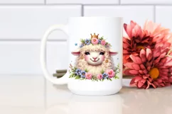 Funny Detailed Lamb Watercolor Summer Sticker Clipart Product Image 2