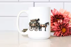 Vintage Horse Watercolor Summer Sticker Clipart Product Image 2