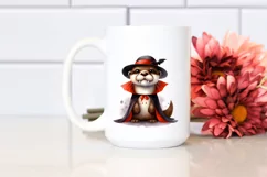 Funny Vampire Otter Baby Watercolor Clipart Product Image 2