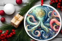 Round Christmas Ornament Sublimation|Clipart Product Image 2