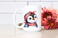 Watercolor Penguin Thoughtful Bandana Clipart Product Image 2