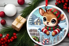 Round Christmas Ornament Sublimation|Clipart Product Image 1