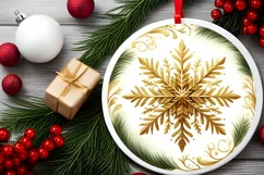 Round Christmas Ornament Sublimation|Clipart Product Image 2