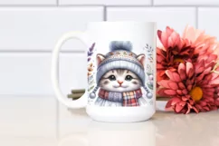 High Baby Cat in Winter Clothes PNG Product Image 2