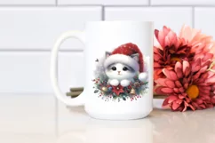 High Baby Cat with Santa Hat PNG Product Image 2