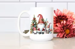 Cute Christmas Gnomes in Semiprofile PNG Product Image 2