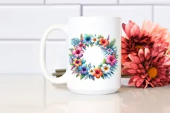 Watercolor Abstract Colorful Wreath Hawaiian Product Image 2