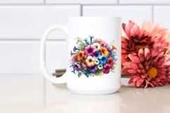 Vibrant Colorful Watercolor Buquet Petunia Product Image 2