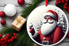 Round Christmas Ornament Sublimation|Clipart Product Image 2