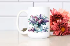 Watercolor Jar Lilac | Sublimation | Clipart Product Image 2