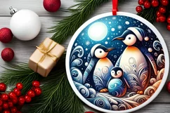 Round Christmas Ornament Sublimation|Clipart Product Image 2