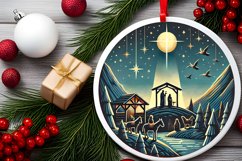 Round Christmas Ornament Sublimation|Clipart Product Image 2